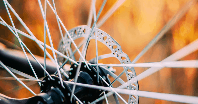 close up of a bicycle wheel