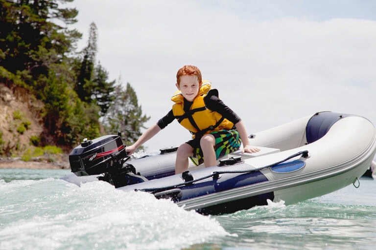 a boy in a boat