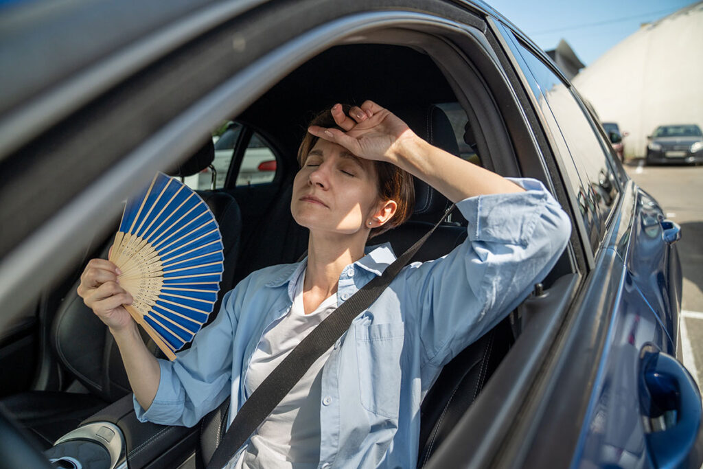 driving a car in heat wave