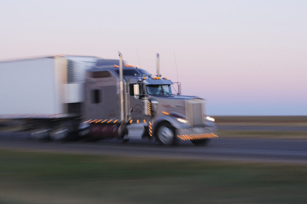 truck on texas highway 287 at sunrise