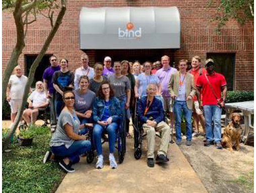 Brain Injury Network of Dallas members gathered outside the BIND building